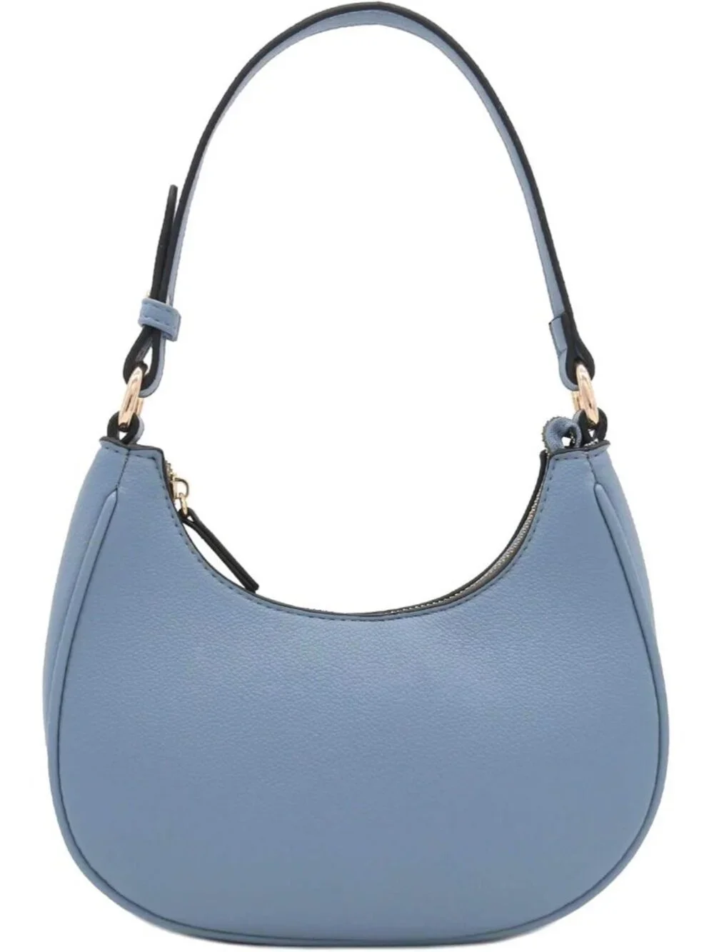 Women's Blue Grey Small Crescent For Trendy Underarm Purse Zipper Shoulder Bag